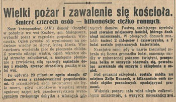 Notatka prasowa o pożarze w Kozłowie